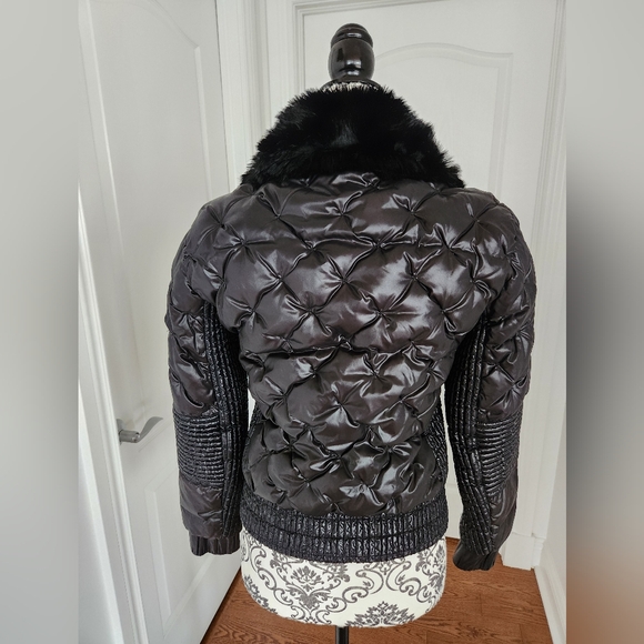 Moncler Women Black Down Jacket Bomber Size 1/S - Picture 4 of 16